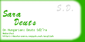 sara deuts business card